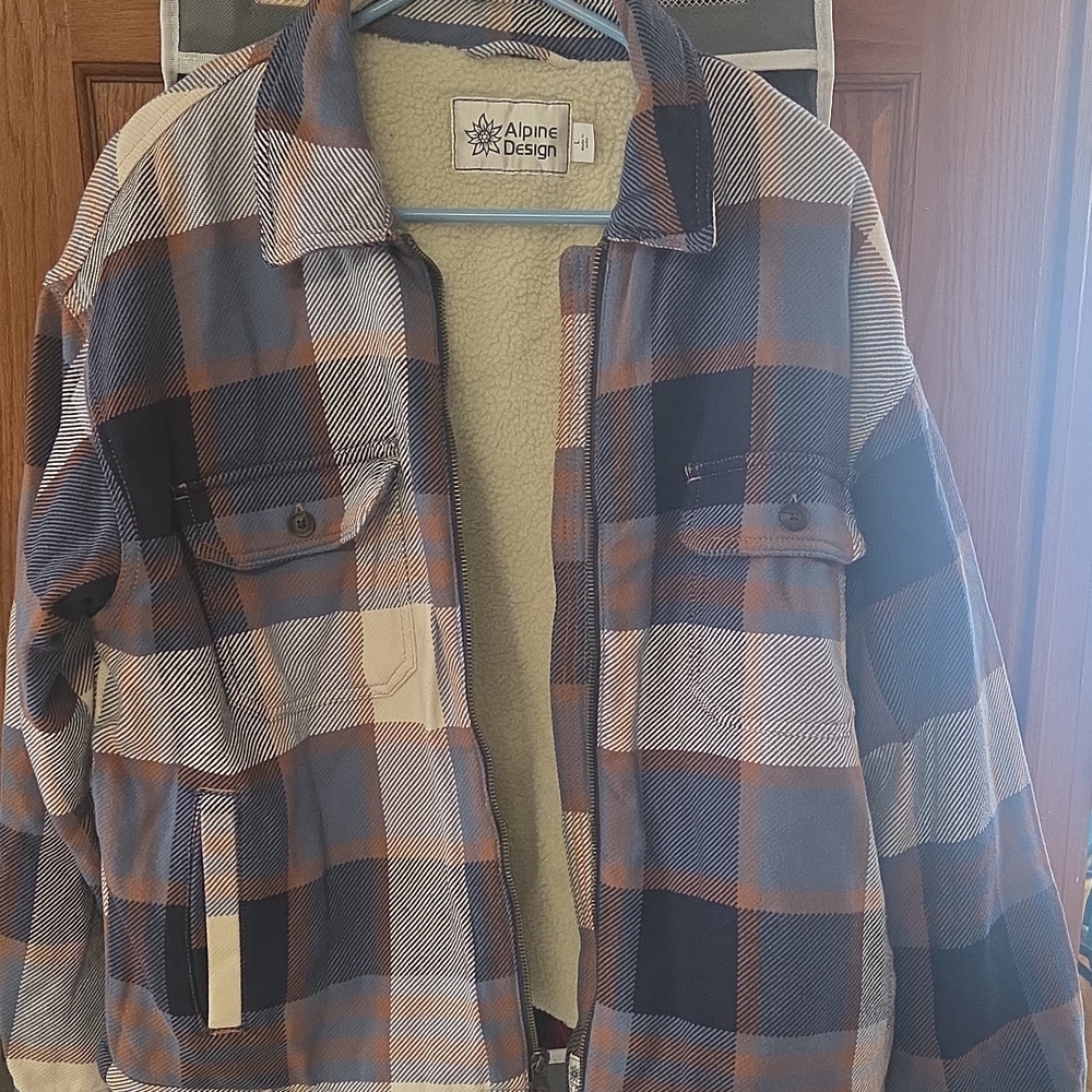 Alpine Design Men's Checkered Jacket - Blue and Brown